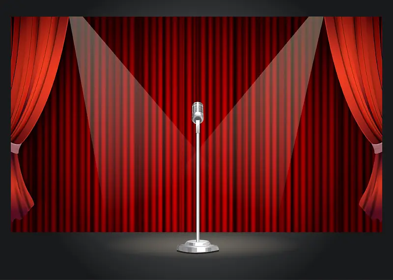 红色舞台幕布背景素材