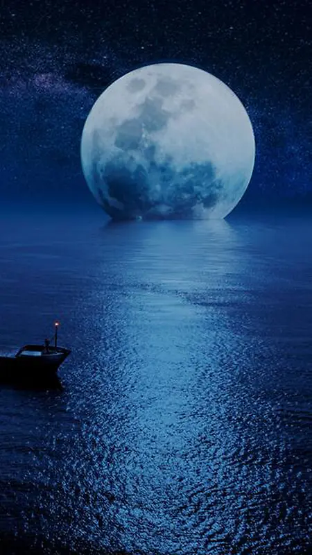 海洋上的月球H5背景