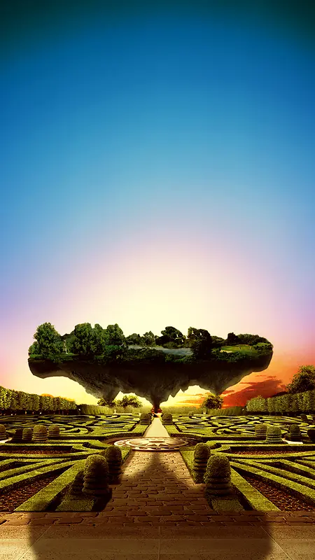 蓝色房地产风景背景