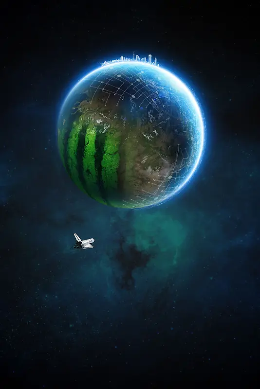 地球宇宙科技感海报