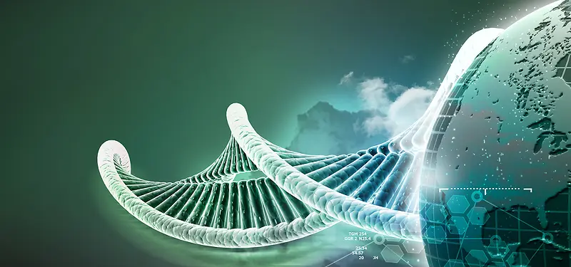基因转基因科技绿色海报背景