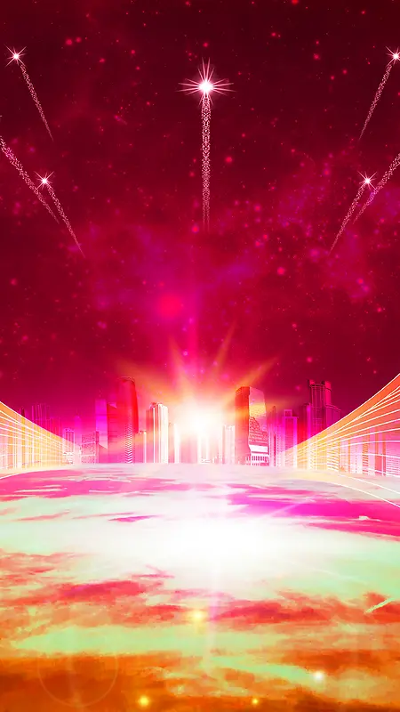 霸气年终大促psd分层H5背景