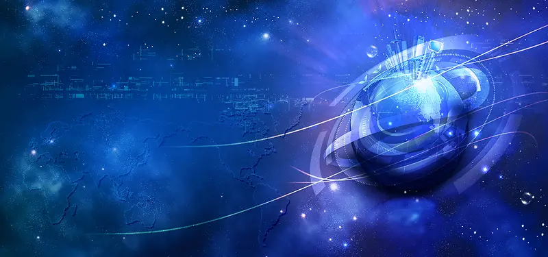 蓝色科技主题宇宙星空大气海报背景