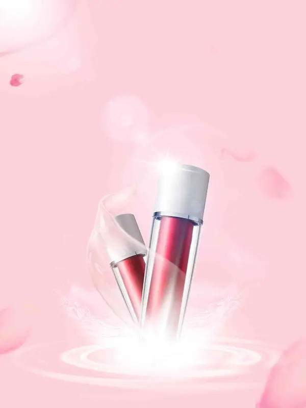 粉色隔离防晒化妆品宣传海报背景模板