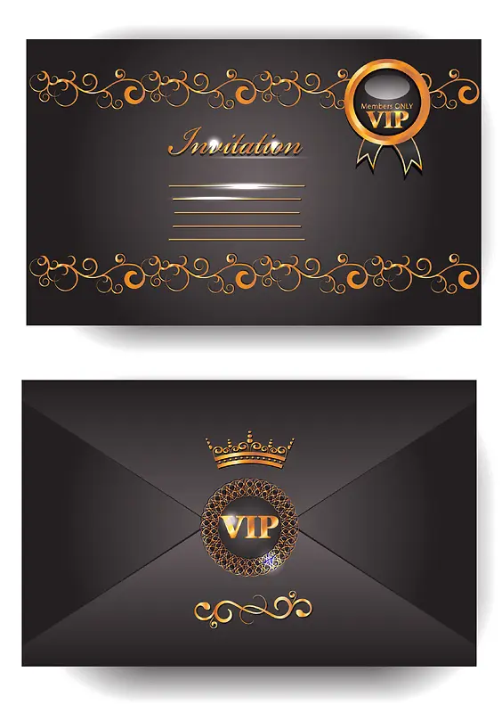 黑色质感VIP会员卡背景素材
