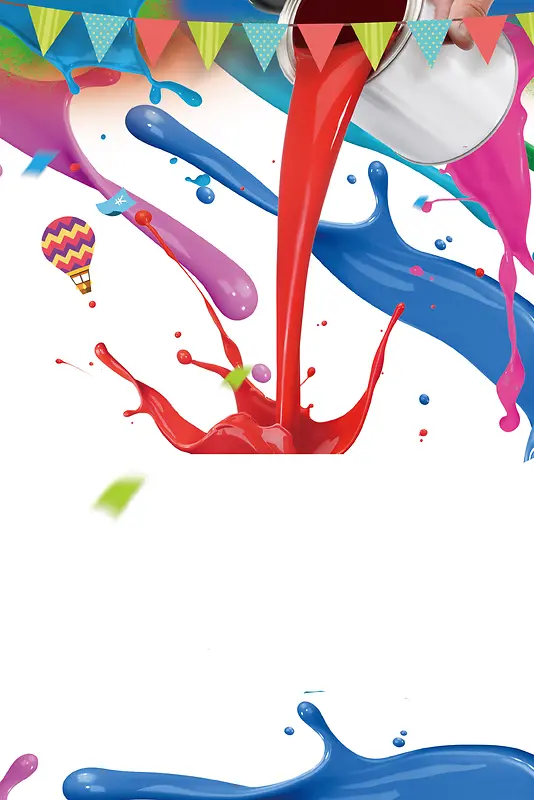 彩色油漆水滴建筑商务广告背景素材