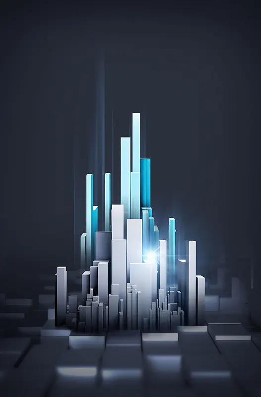 创意城市科技蓝色海报背景