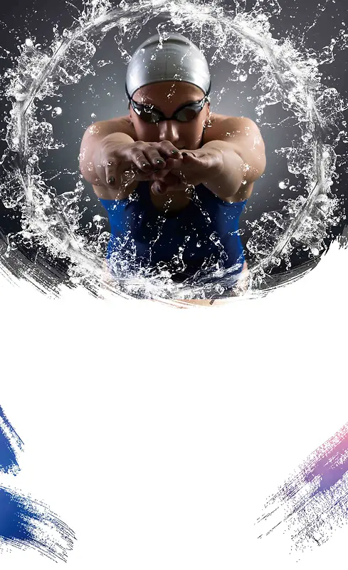 游泳健身户外海报设计背景模板