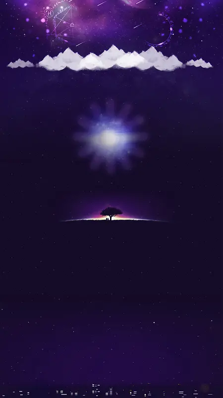紫色科幻星座H5背景