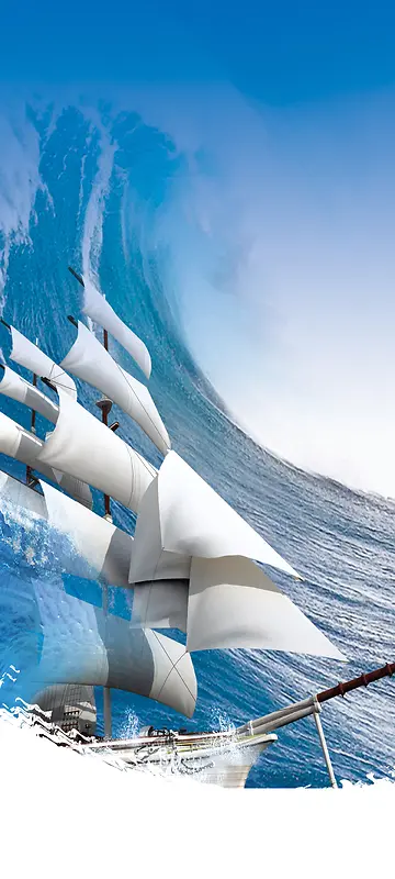 海上帆船企业文化宣传册背景素材