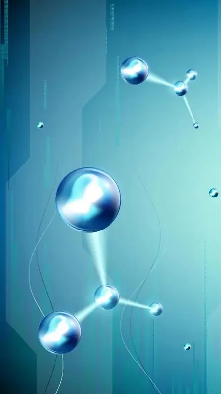 蓝色科技感分子结构图H5背景元素