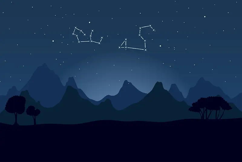 抽象星座背景的夜景观背景素材