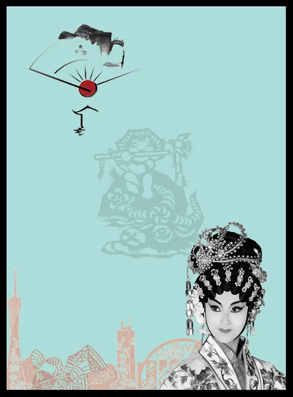 中国戏曲旅游宣传海报背景