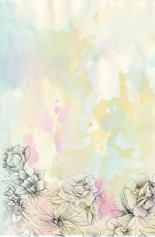 妇女节素雅手绘花卉海报背景