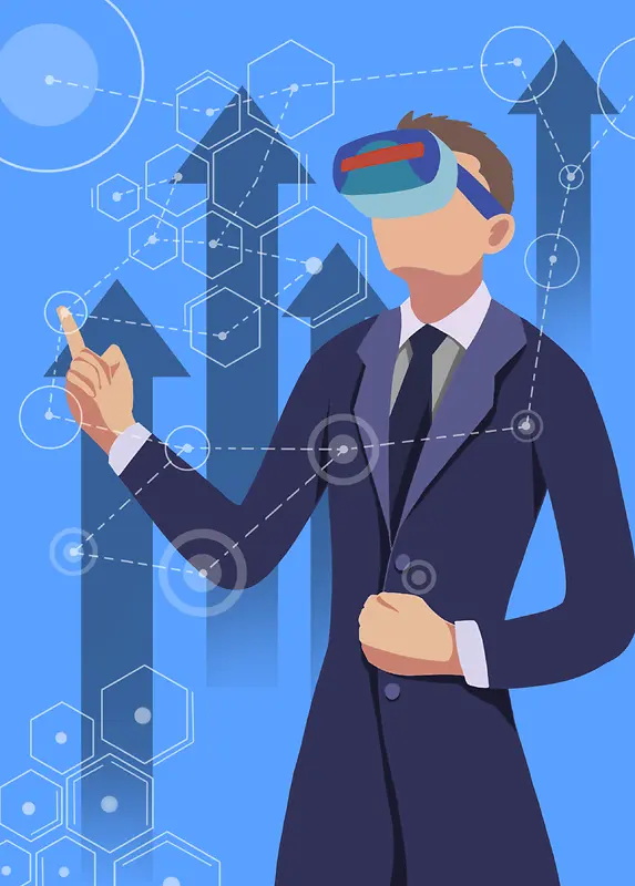 AR虚拟现实科学技术背景图