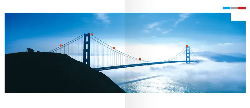 壮丽桥梁蓝色背景素材