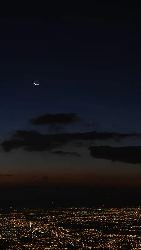 夜晚星空城市APP手机端H5背景