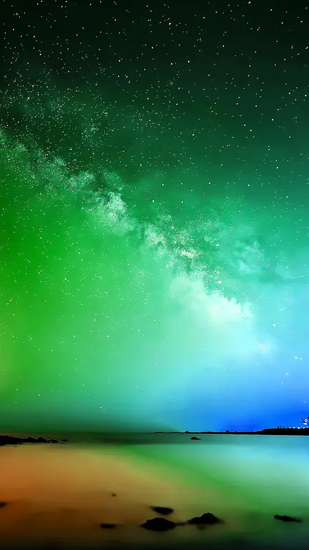 绿色星空景观手机端H5背景