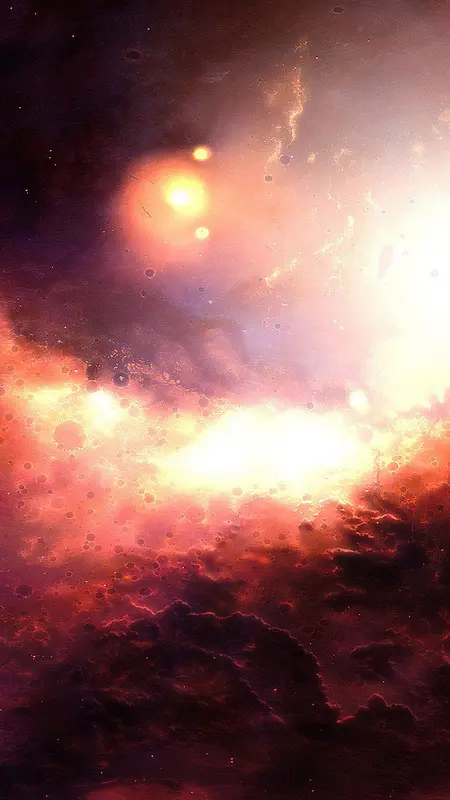 橙红星空星云尘埃宇宙科幻H5背景图