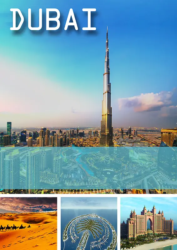 迪拜旅游背景模板