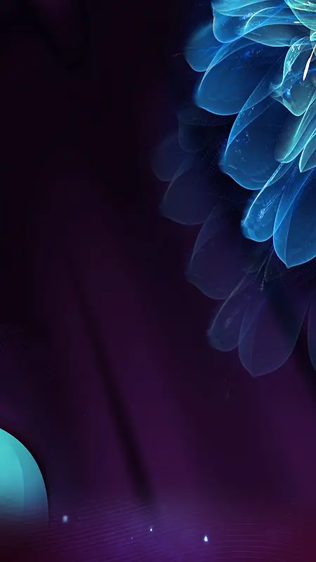 玄幻浪漫科技商务蓝色花朵梦幻H5背景