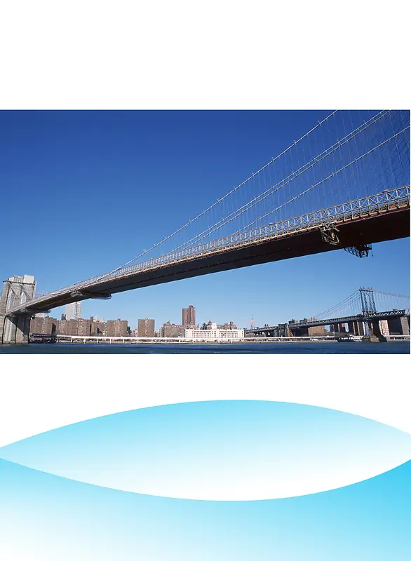 大气大桥画册蓝色背景素材