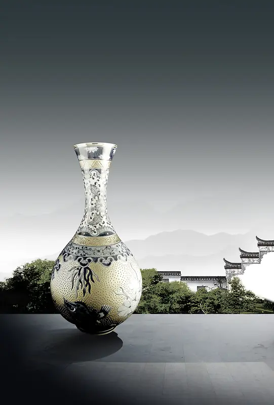 中国风古典陶瓷背景
