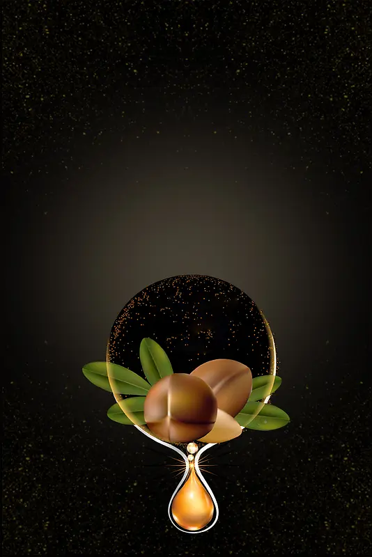 黑色荧光背景橄榄油创意广告背景素材
