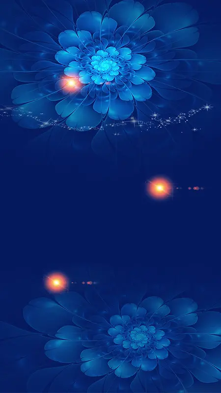 深蓝大气花朵背景