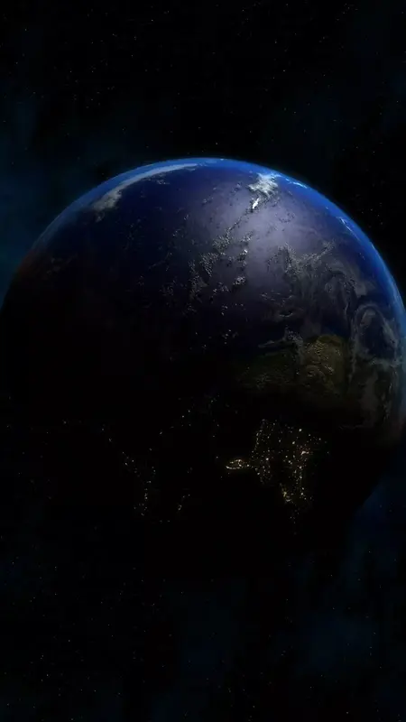 深蓝色太空视线地球H5背景元素