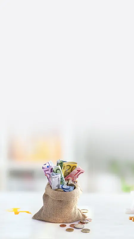 纸币金币钱袋H5素材背景