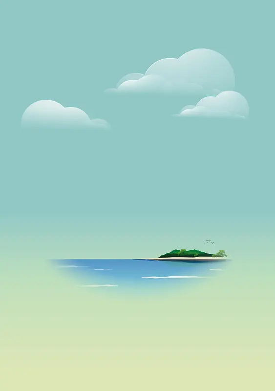 海岛扁平化海报背景