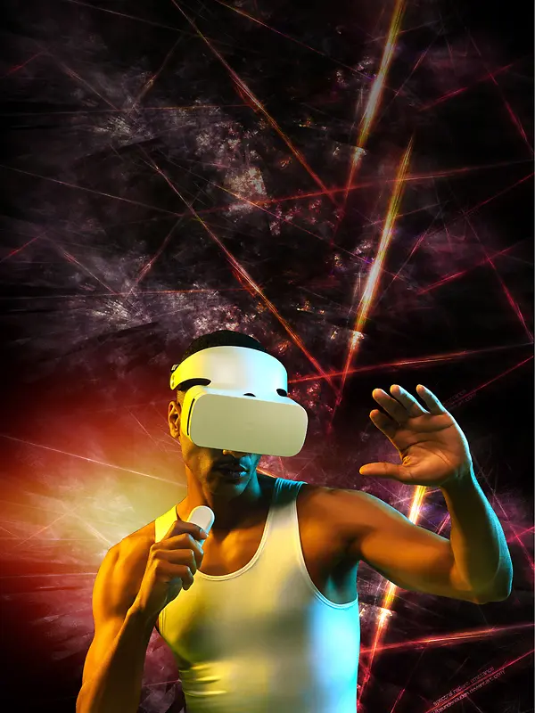 时尚梦幻炫酷VR科技海报背景