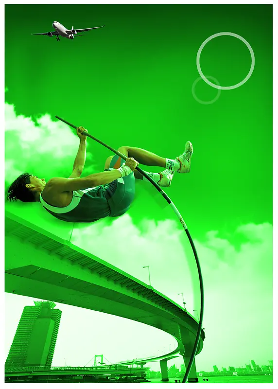 绿色挑战体育竞赛海报背景