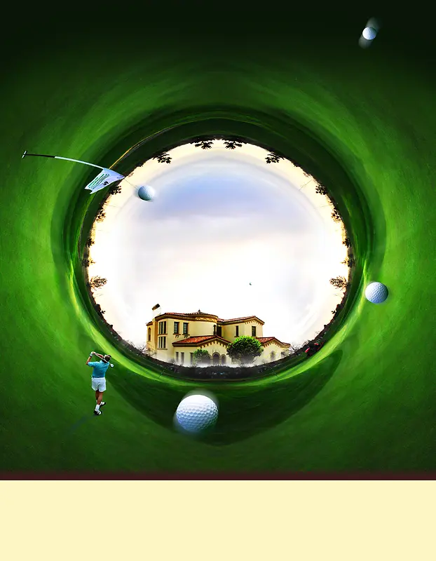 圆形高尔夫球场海报