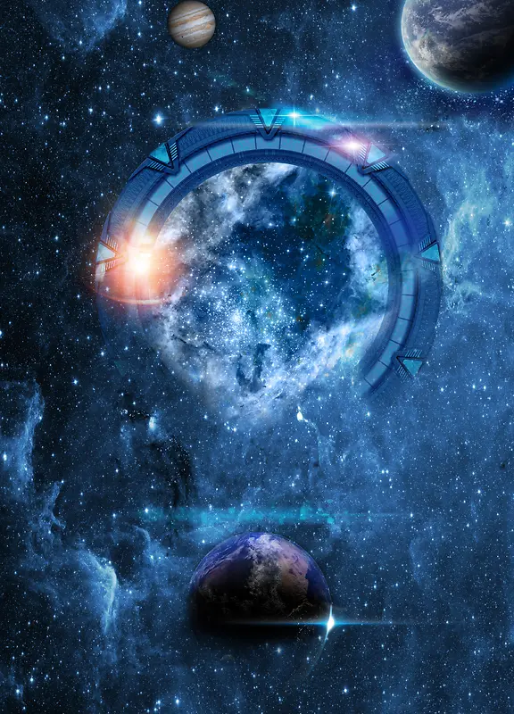 炫酷夜空科幻海报
