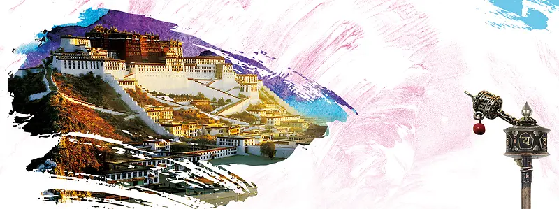 西藏旅游中国风海报背景