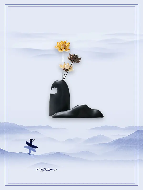 水墨中国风佛教文化海报