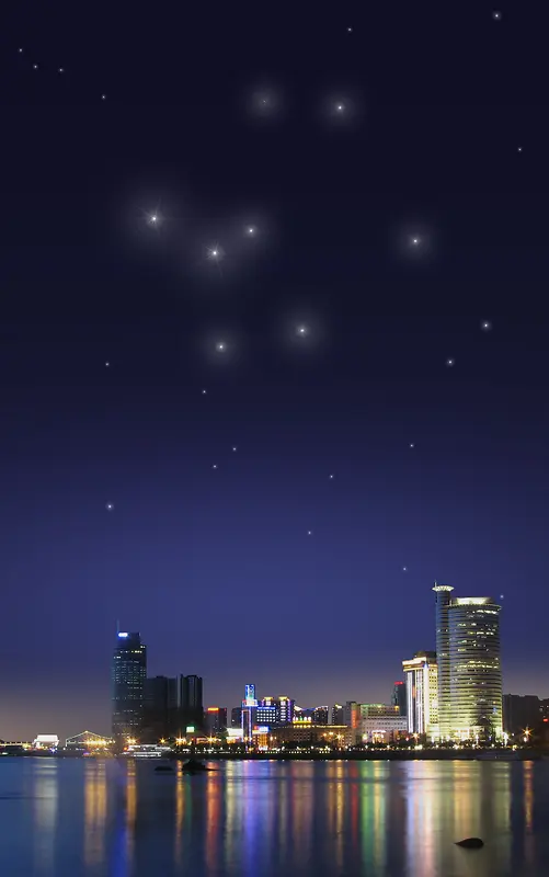 地产海报城市夜景背景模板