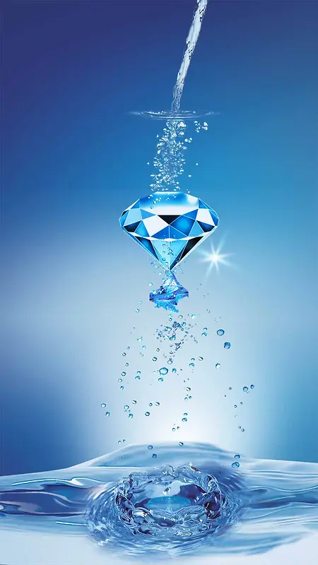蓝色大气钻石创意H5背景素材