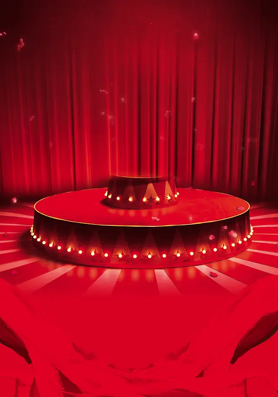 红色幕布舞台背景素材