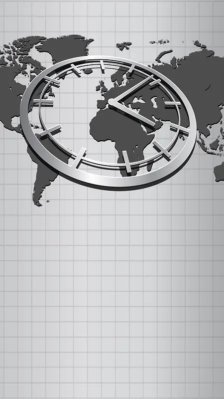 时钟世界地图商务背景