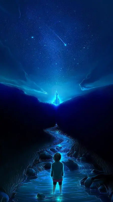 梦幻蓝色H5背景