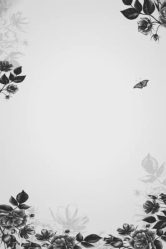 黑白创意花卉背景素材