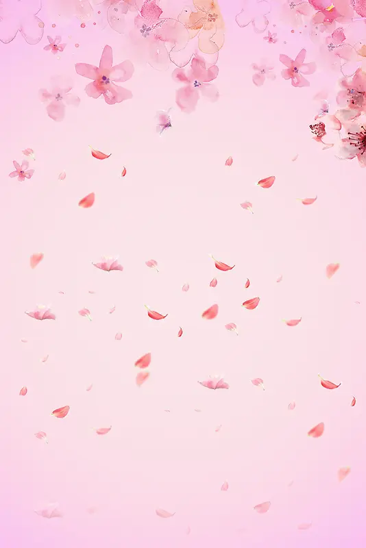 粉色花瓣情人节平面广告