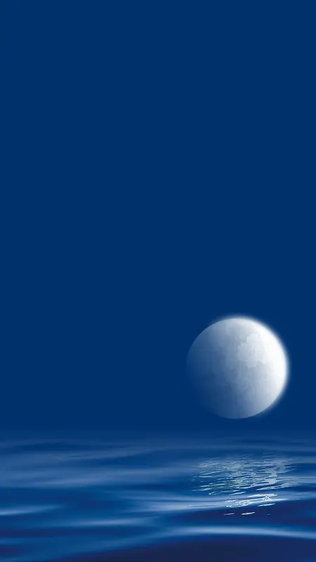 月亮海上蓝色渐变背景素材