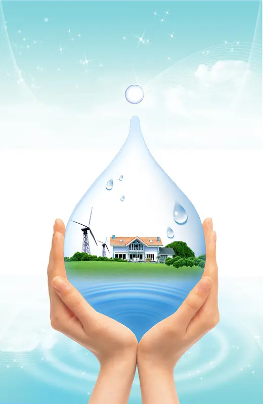 创意节能水资源环保海报背景素材