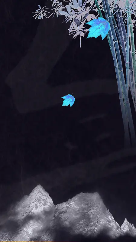 古典茶韵水墨风景背景素材