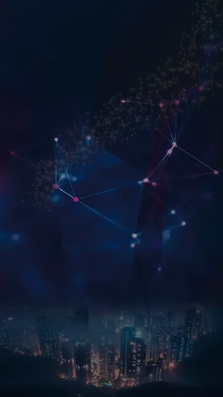 梦幻星空城市H5背景