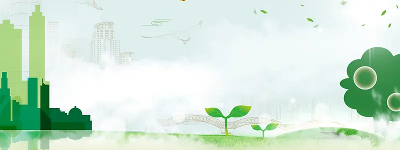 低碳新生活文艺小清新绿色banner